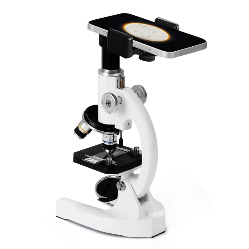 Microscope optique monoculaire avec support téléphone